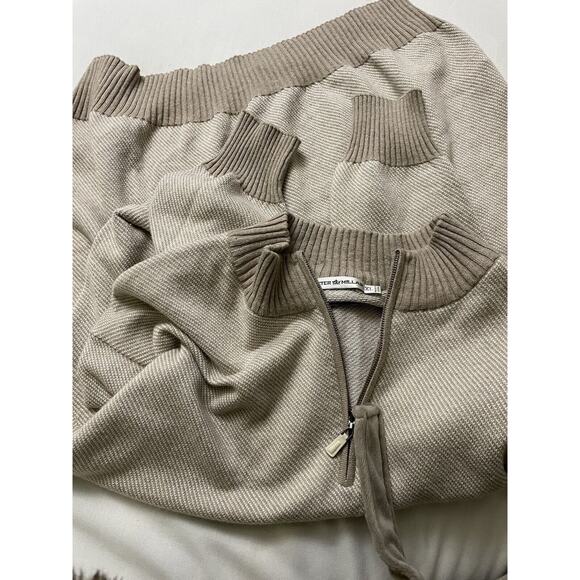 Peter Millar Luxury Cashmere Blend Sweater Tan 1/4 Zip Golf Men's Size X Large - Picture 8 of 9
